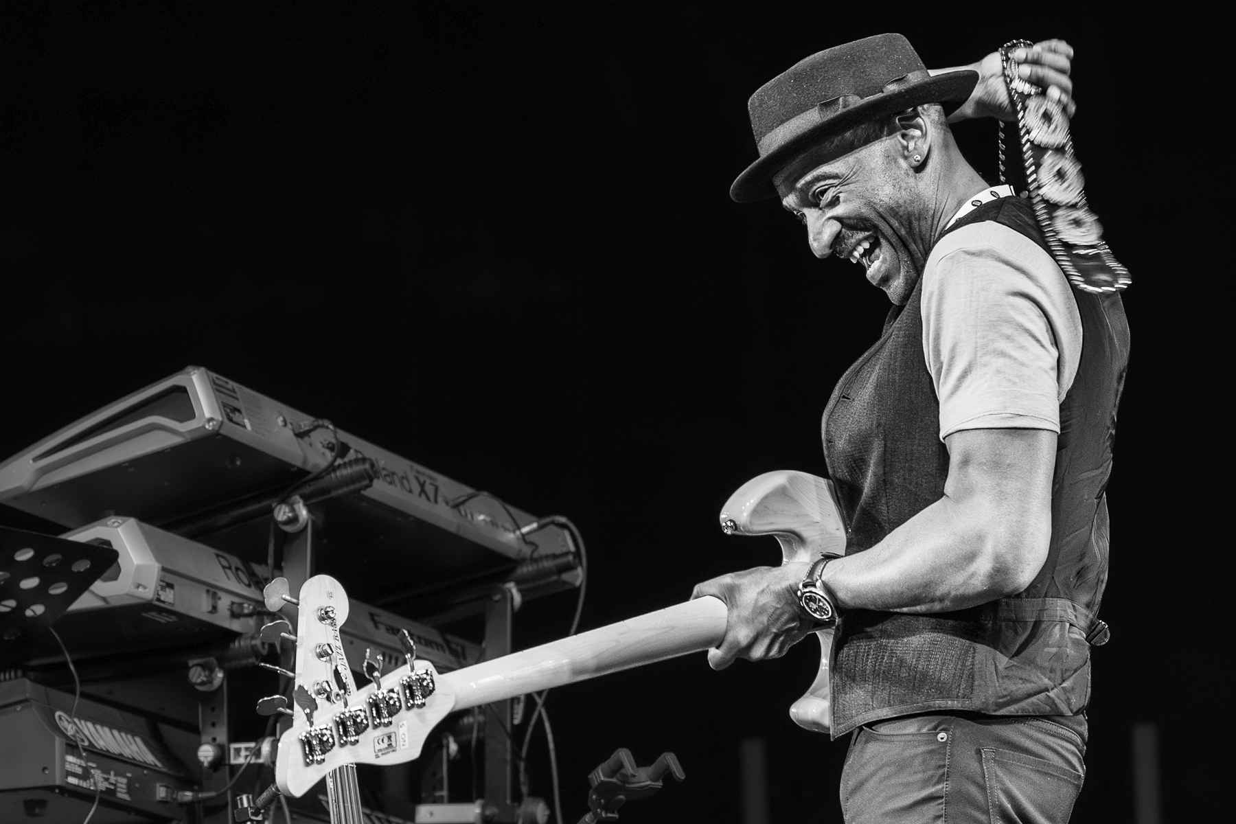 Marcus Miller am 21. Juli 2024 beim Festival Guitare en Scène in Saint-Julien-en-Genevois.