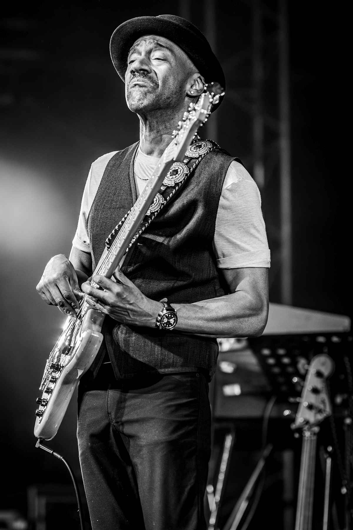 Marcus Miller am 21. Juli 2024 beim Festival Guitare en Scène in Saint-Julien-en-Genevois.